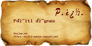 Pöltl Ágnes névjegykártya